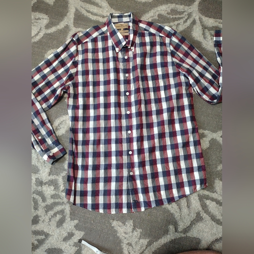 Rodd & Gunn Red, Blue and White Plaid Button-Down Shirt
